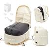 WEPOET Zaino da Viaggio con Sottovuoto Incorporato, Zaino Easyjet Wizzair Bagaglio a Mano Ryanair, Zaini Vacuum Backpack Impermeabile Donna Uomo(Beige)