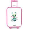 NoBoringSuitcases.com NoBoringSuitcases© Valigia Rosa Per Bambini Compatto Bagaglio Ultraleggero | 48x31x19 cm - Bagagli Rigidi LED Ruote Valigie Neonato Bimbi - Ragazze - Dolce - Alieno - Creatura