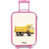 NoBoringSuitcases.com NoBoringSuitcases© Valigia Rosa Per Bambini Compatto Bagaglio Ultraleggero | 48x31x19 cm - Trolley A Mano Rigidi LED Ruote Valigie Neonato - Ragazzo - Dumper - Firmato - Giallo