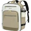 EMPSIGN Zaino Viaggio 40L, TSA, 17,3 Pollici Impermeabile Approvato Aereo | beige/khaki/marrone chiaro, multitasche, spallacci traspiranti, fascia toracica e trolley, ideale per viaggio e affari