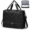 SEAFEW Borsone da Viaggio,Bagaglio a Mano 45x36x20 Easyjet Borsa da Viaggio con Scomparto per le Scarpe,Borsa da Cabina Easyjet Borsa Sportiva Borsone da Palestra Borsa da Weekend,F02-Nero