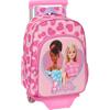 Safta BARBIE LOVE - Zaino per bambini con carrello 705, ideale per bambini di diverse età, comodo e versatile, qualità e resistenza, 26 x 11 x 34 cm, colore rosa