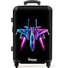 NoBoringSuitcases.com NoBoringSuitcases© Valigia Medio Bambini Trolley Media Rigida Da Viaggio | 67x43x25 cm - Ruote Valigie Bagaglio Trolly Leggera Valigetta M Bagagli Jet - Neon - Futurista