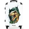 NoBoringSuitcases.com NoBoringSuitcases© Valigia Medio Bambini Trolley Media Rigida Da Viaggio | 67x43x25 cm - Ruote Valigie Bagaglio Trolly Leggera Valigetta M Bagagli T-Rex - Squarcio - Realistico