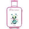 NoBoringSuitcases.com NoBoringSuitcases© Valigia Rosa Per Bambini Personalizzato Con Un Nome | 48x31x19 cm - Bagaglio Ultraleggero Bagagli Rigidi LED Ruote Valigie Neonato Bimbi - Ragazze - Dolce - Alieno - Creatura