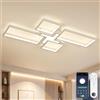 OTREN Lampadario Camera da Letto Dimmerabile, 82CM 60W Plafoniera LED Soffitto con Telecomando 3000K-6500K, Lampada Soffitto per Soggiorno Cucina, Bianco