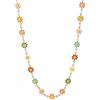 Mädelswelt Collana girocollo in acciaio inox 316L con ciondolo a forma di margherita (oro fiori colorati (41-46 cm)