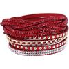 Long tiantian Bracciale in pelle per donna in cristallo multistrato bracciali in pelle Boho strass bracciale in pelle con bottoni automatici per regali madre moglie, Altro