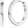 Silvora Orecchini Uomo Cerchio Argento 925, 14mm Orecchini Donna Argento