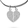 inSCINTILLE Collana coppia con Cuore Divisibile lui e lei in Argento 925 Vari Soggetti per fidanzati, puo essere spezzato