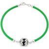 Generico Bracciale portafortuna in cordino verde con finali in argento 925 e pietra di onice, simbolo Su Coccu, ideale come regalo, gioiello Sardegna