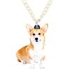 WEVENI Collana con ciondolo a forma di cucciolo di cane corgi gallese in acrilico, regalo per donne e ragazze, Acrilico, non noto,