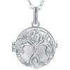 CELESTIA Collana Chiama Angeli Gravidanza Ciondolo Albero della Vita Apribile con Catena 76 cm + Cordoncino Nero 114 cm, Rame Placcato Argento Gioiello, Regalo per Futura Mamma