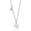 Mabina Gioielli - Collana Donna - Girocollo in argento con ciondolo lettera N e zirconi - 553500N