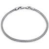 Bling Jewelry Bracciale Semplice In Argento 925 Con Catena A Coda Di Volpe E Grano Per Il Fascino Iniziale, Adatto Alle Perle Europee Per Le Donne 8 Pollici