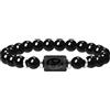 Oneress - Braccialetto zodiacale per uomini e donne, 8mm pietra naturale in agata nera, costellazione, segno zodiacale, oroscopo, 12 costellazioni, cilindro, ciondolo, bracciale di preghiera e