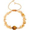 Wizock Feng Shui Occhio di Tigre/Citrino Chip Perline Braccialetti Protezione Ricchezza Energia Positiva Braccialetti per le Donne Buona Fortuna Gioielli Regali, Medio, Pietra, citrina