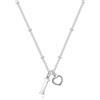 TINGN Collana con ciondolo a forma di cuore e lettere, da ragazza, placcata in oro bianco 14 carati, in argento placcato in oro bianco 14 carati, collana personalizzata da donna, 16+2, Ottone
