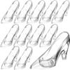 MAGICLULU 12 Pezzi Decorazioni Scarpe in Cristallo Trasparente 4.33X1.97X1.26In Ornamenti Tacco Alto Bomboniere Per Casa Ufficio Scrivania Eleganti Accessori