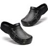 Lewhosy Zoccoli da uomo e donna, leggere, in EVA, comode, slip-on, per il tempo libero, con cinturino regolabile sul tallone, per giardino, casa e tempo libero, Foglie autunnali nere, 45 EU