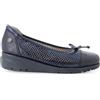 Melluso Ballerina Donna Comoda con Zeppa in Pelle Traforata Blu Notte, k55485
