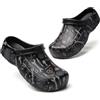 Lewhosy Zoccoli da uomo e donna, leggere, in EVA, comode, slip-on, per il tempo libero, con cinturino regolabile sul tallone, per giardino, casa e tempo libero, attrezzi neri, 39 EU
