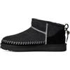 UGG Classic Ultra Mini Biarritz - Stivali invernali da donna, in pelle scamosciata con fodera in vera pelle di pecora, stivali leggeri con suola in EVA e nappa in pelle