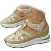 MASHANGGOU Sandali da donna Hollow Out Breathable Platform Wedge Sandals Sneakers, Sandali da donna Closed Toe Sandals, Summer Gladiator Roman Sandal, Sandali Gladiator Oro, 37 EU Larga