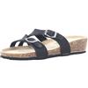 Valleverde VG335 Nero Sandali con Zeppa Bassa per Donna Ecopelle Doppia fibia (Taglia 39)