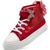 sharllen Ragazze Trainers Bambini Alto Top Canvas Scarpe Glitter Paillette Bowknot Pompe Facile Fissare Leggere Sneakers Casual(Red 240)