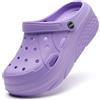 SECHRITE Platform - Zoccoli da donna, infradito per il tempo libero e abbigliamento sportivo, zoccoli sanitari con ciondoli a cuneo, taglia 36-41 EU, porpora, 39 EU