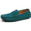 Jamron Uomo Pelle Scamosciata Penny Mocassini | Fodera in Pelle Traspirante, Tacco Piatto, Scarpe da Guida, Slip-On, Taglie Plus, Casual & Elegante