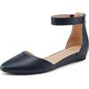 DREAM PAIRS Sandali Piatti Donna Caviglia | Fodera morbida, suola gomma TPR, soletta imbottita, tacco 2,5 cm, zip posteriore, design a punta.