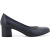 Melluso Décolleté Comfort in Pelle Blu Navy con Tacco a Blocco d100q 36