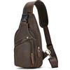 newsbirds Borsa Tracolla Vera Pelle Uomo, Zaino Monospalla, Pacco Petto, Borsello a Spalla, Borse a Zainetto Crossbody Messaggero Sport Viaggio Annata Cuoio Vintage (9455 marrone scuro)