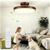 Maxled, Light is Led! Ventilatore Soffitto Luce Senza Pale Ø 50 cm x 22 cm, 56W 2800LM, 3CCT 3000K-6500K, Dimmerabile, Telecomando, Timer, 6 Velocità, Funzionamento Silenzioso, Colore Noce