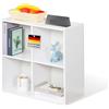Floordirekt Libreria, scaffale bianco con 4 scomparti, 29 x 59,6 x 59,8 cm, divisorio per cameretta dei bambini, soggiorno, ufficio e camera da letto (California)