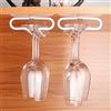 Forlush 2 Pezzi Porta Bicchiere di Vino, Porta Bicchieri Sospesi per Calici Bicchiere da Vino, Portabicchieri Sospeso, per Bar, Mobile da Vino, Cucina(Bianco)