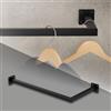 ML DESIGN modern living ML-Design Appendiabiti Porta Asciugamani a L con Attacco a Parete 60x30 cm in Acciaio Nero per Bagno Cucina Soggiorno Balcone Camera da Letto Porta Salviette da Muro Salvaspazio Peso Supportato 50 kg