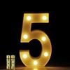 HONPHIER® Insegne luminose Luce LED Numeri Numero luminoso bianco a LED Decoro per Decorazione di Casa, Matrimoni, Feste, Reception, Bar 2 Batterie (5)