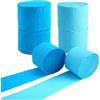PetGlimmer 6 Rotoli Carta Crespa Blu Rotolo, 4.5 cm X 25 m Rotoli Carta Colorata, Blu, Azzurro Nastro Crespato Decorativa Stelle Filanti, per Decorazioni di Feste, Compleanni, Matrimoni, e Progetti Creativi