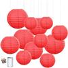 Treer Lanterne Rotonde di Carta, 12 pz Palla di Carta Lanterna per Compleanno Decorazione Festa Nozze Giardino Matrimonio Natale Halloween Nuziale di della (Rosso)