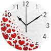ODAWA Orologio da parete con cuori rossi silenziosi per cucina, camera da letto, ufficio