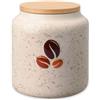 MiiCOL Barattolo Ermetico in Ceramica per Caffè con Coperchio in Legno, Elegante Contenitore per Overnight Oats, Perfetto per Conservare Tè, Spezie e Snack, Facile da Pulire