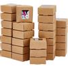 BENECREAT 60 Scatola di Carta Kraft con Finestra Trasparente, Scatole per Bomboniere Quadrate Marroni per Dolcetti e Artigianato per Matrimoni, 5.5x5.5x2.5cm