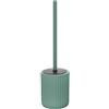 Generico Accessori Bagno in Ceramica Linea Color Verde Soft-Touch - Set Bagno Moderno con Design Cannettato, Varianti Dispenser Sapone, Portaspazzolino e Portascopino WC (portascopino wc)