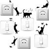AHANDMAKER 6 adesivi creativi per interruttore della luce a forma di gatto, adesivi da parete a forma di gatto, adesivi da parete per interruttore della luce, prese, sporgenze, veicoli e decorazioni