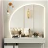 YFZNWHX Specchio Semicircolare Asimmetrico, Specchio Da Bagno A LED, Specchio Da Parete Moderno Senza Cornice, Specchio For Il Trucco Dimmerabile Intelligente, Regolabile 3000K/4000K/6000K ( Color : Right cut