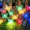 Quintrost Solare Farfalle Luci Stringa Esterno, 6.5M 30 LED Farfalle Catena Luminosa 8 Modalità Impermeabile, Solari Luci Fatate per Matrimoni, Giardino, Feste, Decorazione