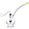 RORA 10 mm vetro Mini Bong piccolo tubo di vetro portatile fatto a mano olio bruciatore tubo fumo Bong con tubo in silicone (Round)
